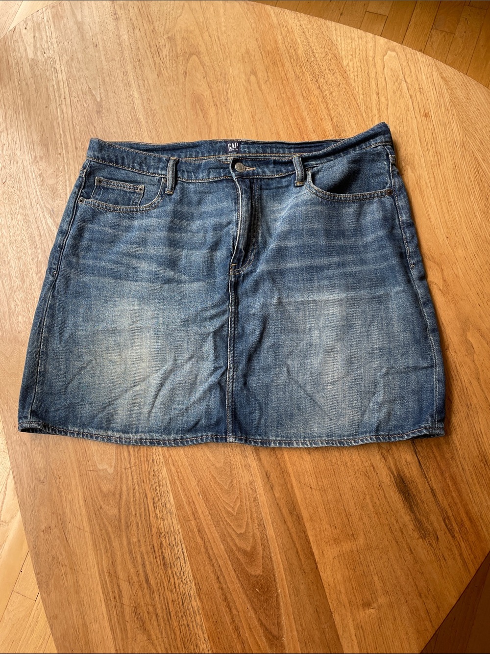GAP Women's Faded Blue Denim Mini Skirt
